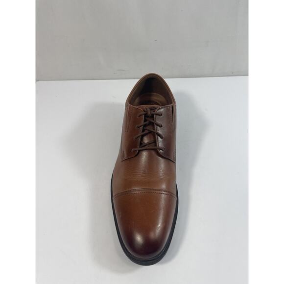 Clarks Men Steadwell Cap Toe Derby Oxfords Size US 10.5M Dark Tan Brown Leather Clarks Steadwell Cap Shoes Mens Size 11 Brown Leather Derby  main image 4